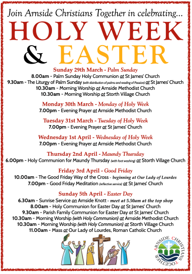 Arnside Christians Together Easter Services Poster portrait