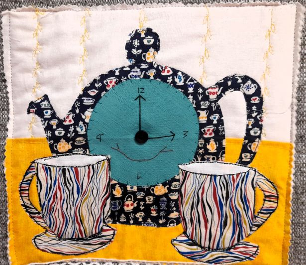 Teapot and cups craft work