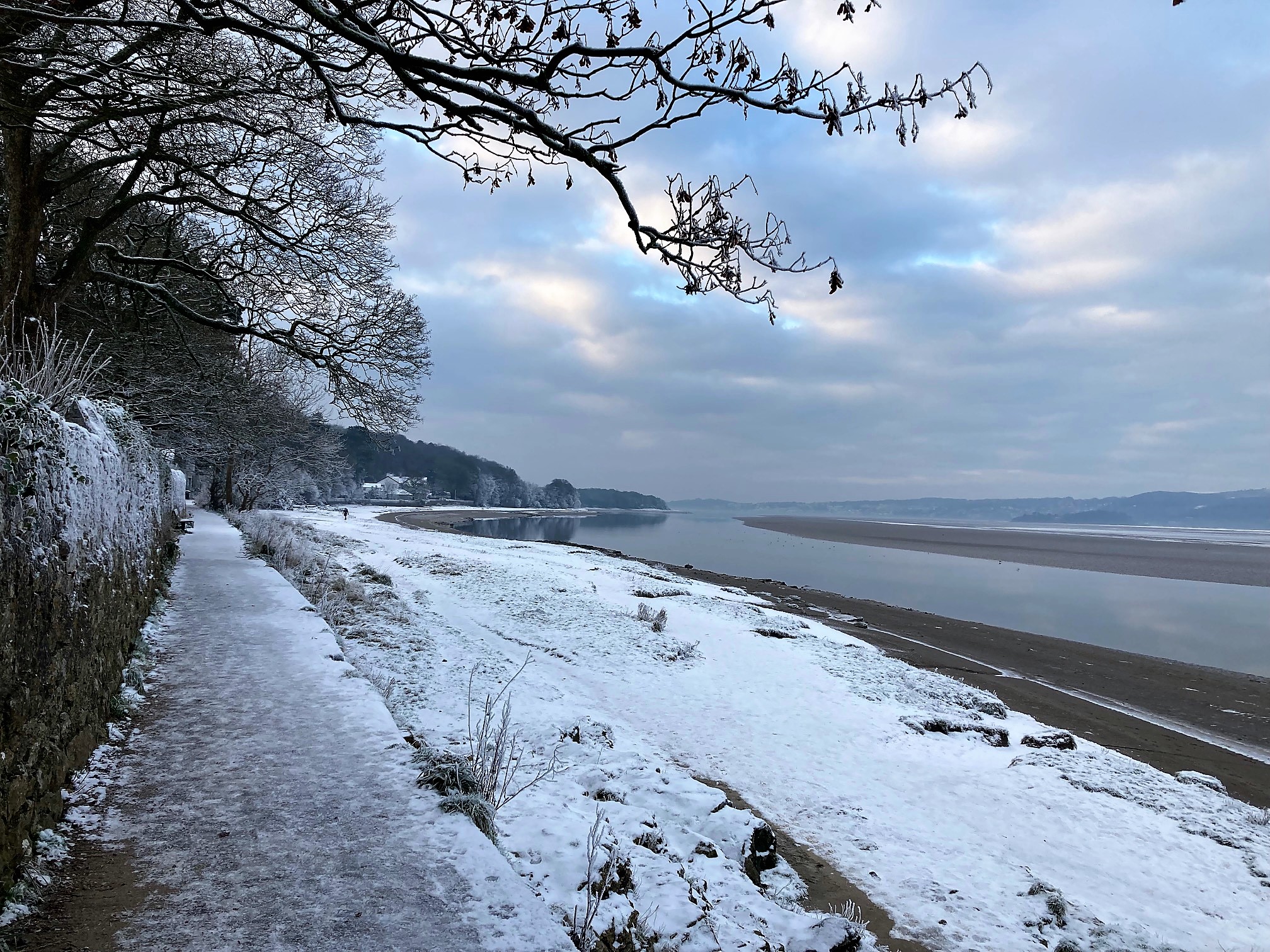 Snow on the Shore at Arnside