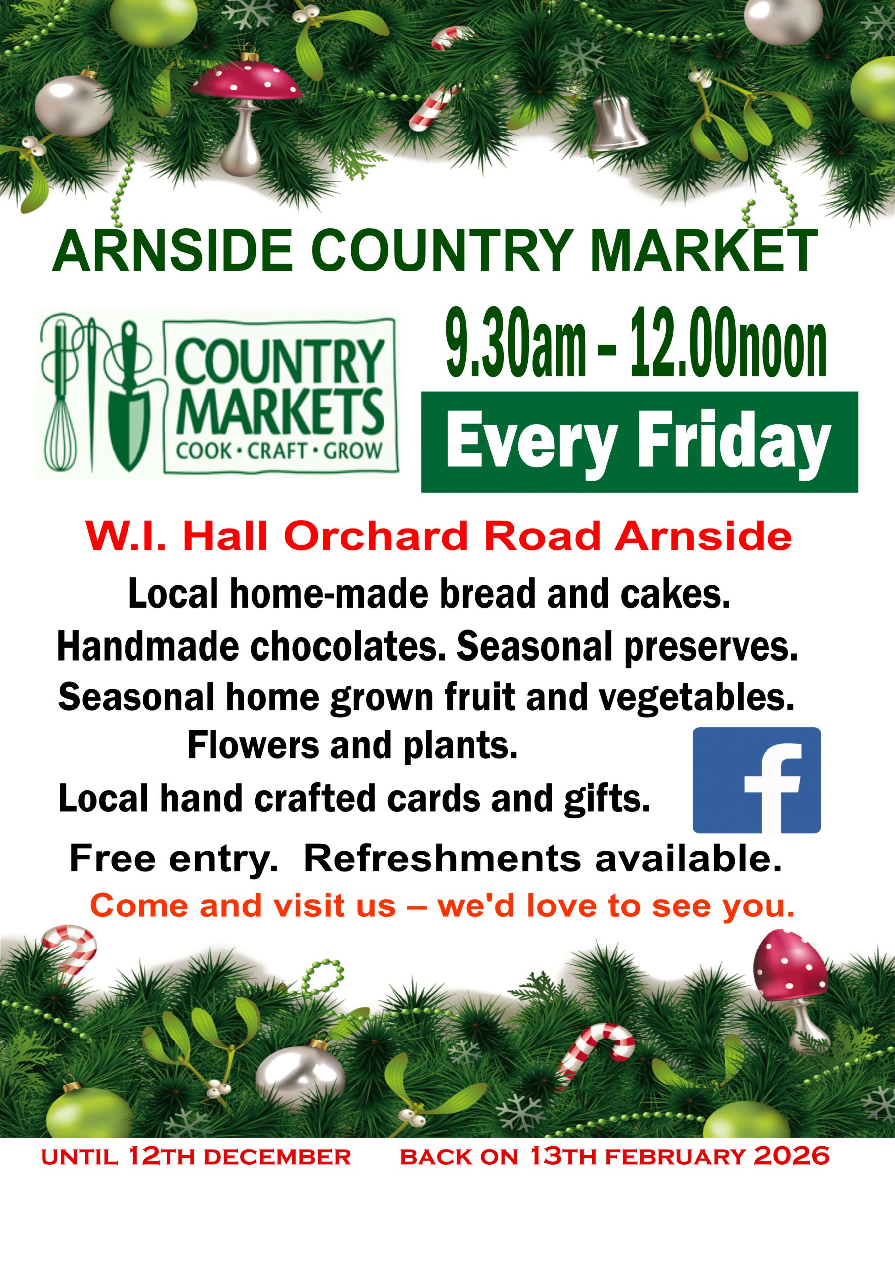 Country Market Christmas Poster