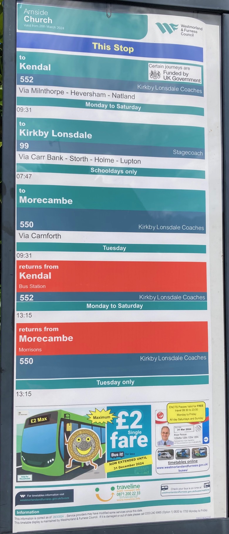 Bus Timetable Poster