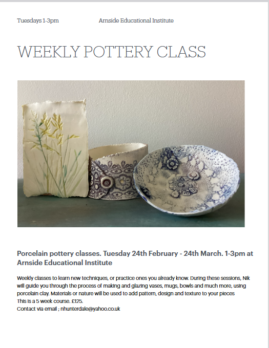 February Pottery Course