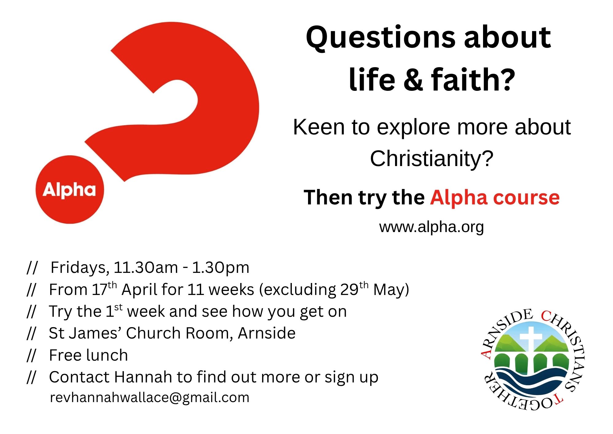 Arnside Alpha Course