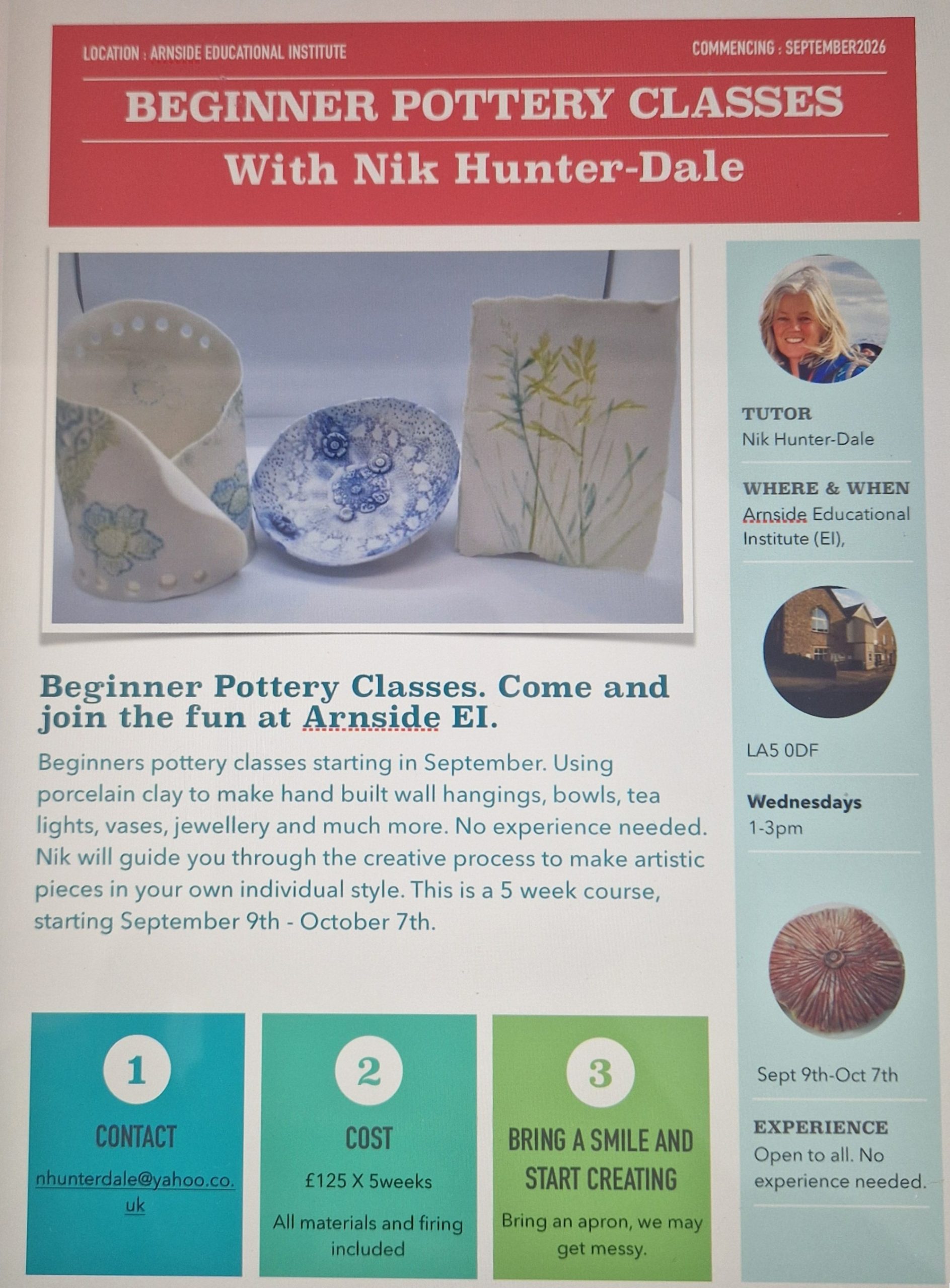 Beginners Pottery Classes