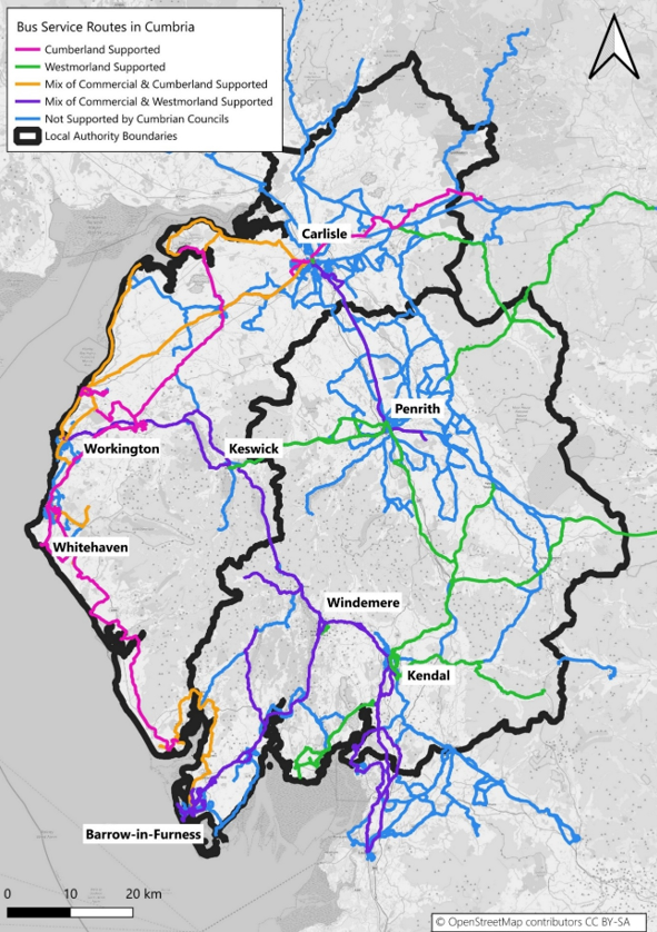 Cumbria Bus Reform Map